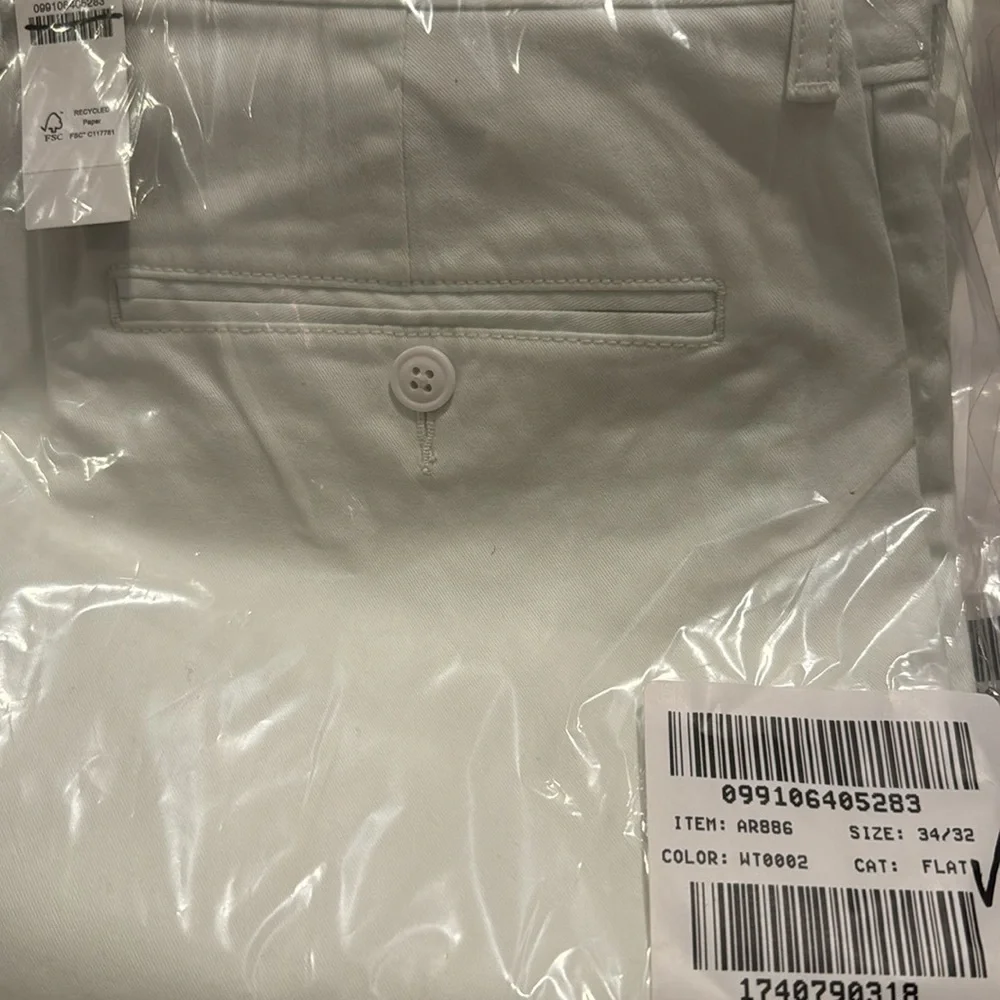 NWT J.Crew Men’s 770 Straight Fit Stretch‎ Chino Pant in White Summer Vacation